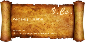 Vecsey Csaba névjegykártya