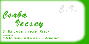 csaba vecsey business card